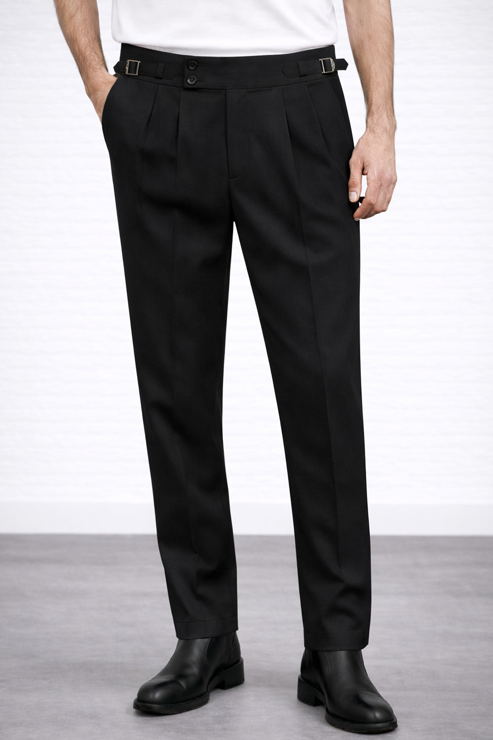 IVAR® Black Pleated Gurkha Pants