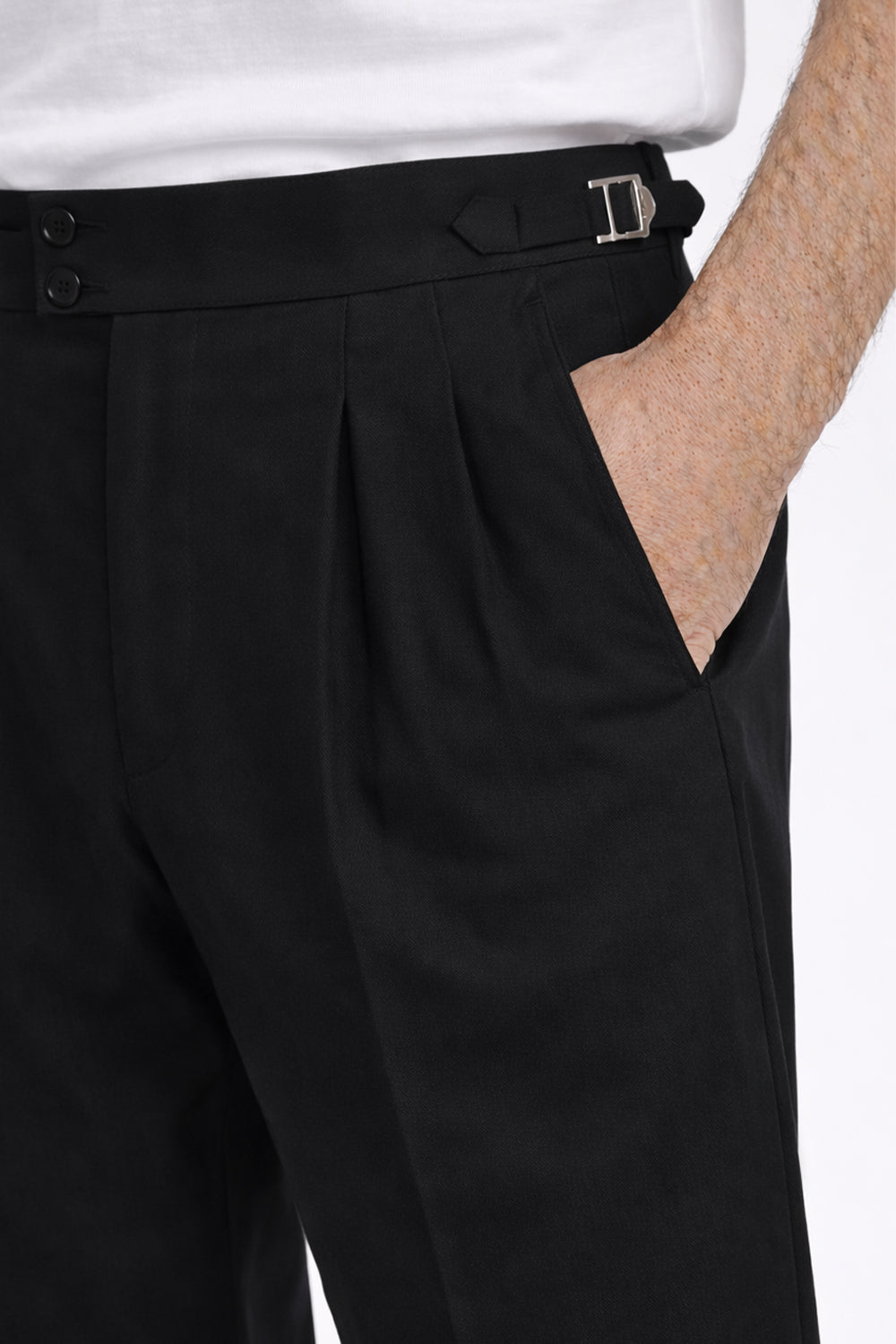 IVAR® Black Pleated Gurkha Pants