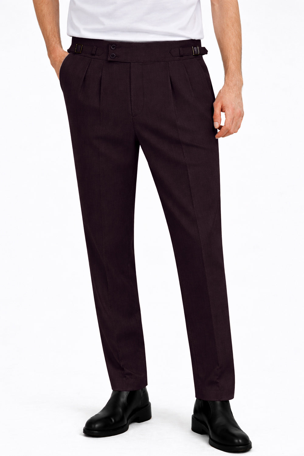 IVAR® Walnut Brown Pleated Gurkha Pants
