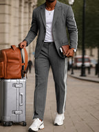 Modern Side Stripe Blazer Pants Set