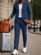 Modern Side Stripe Blazer Pants Set