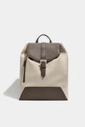 Sand canvas & leather backpack - Made in Italy