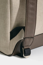 Sand canvas & leather backpack - Made in Italy