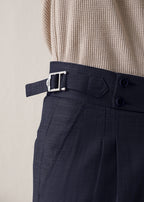 IVAR® Steel Blue Pleated Gurkha Pants