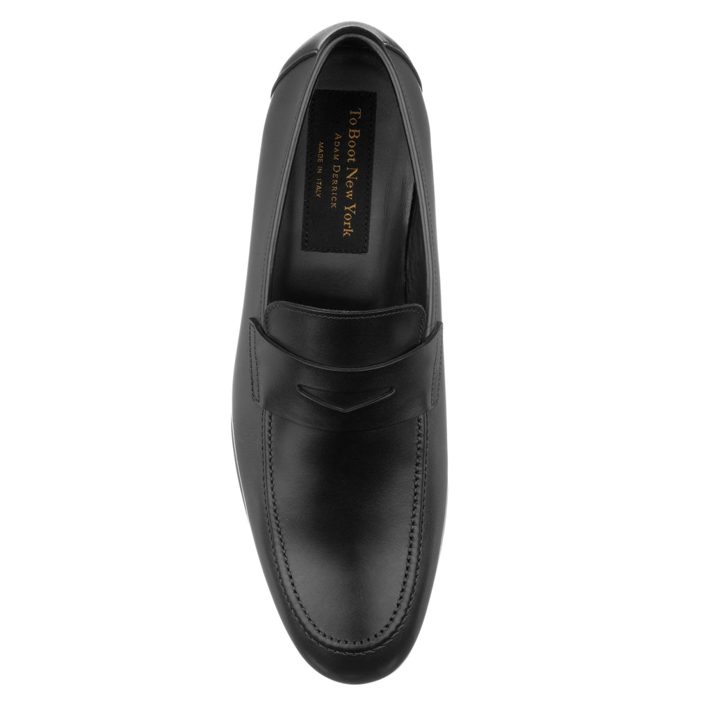 Aldrin Black Calf Leather Penny Loafer