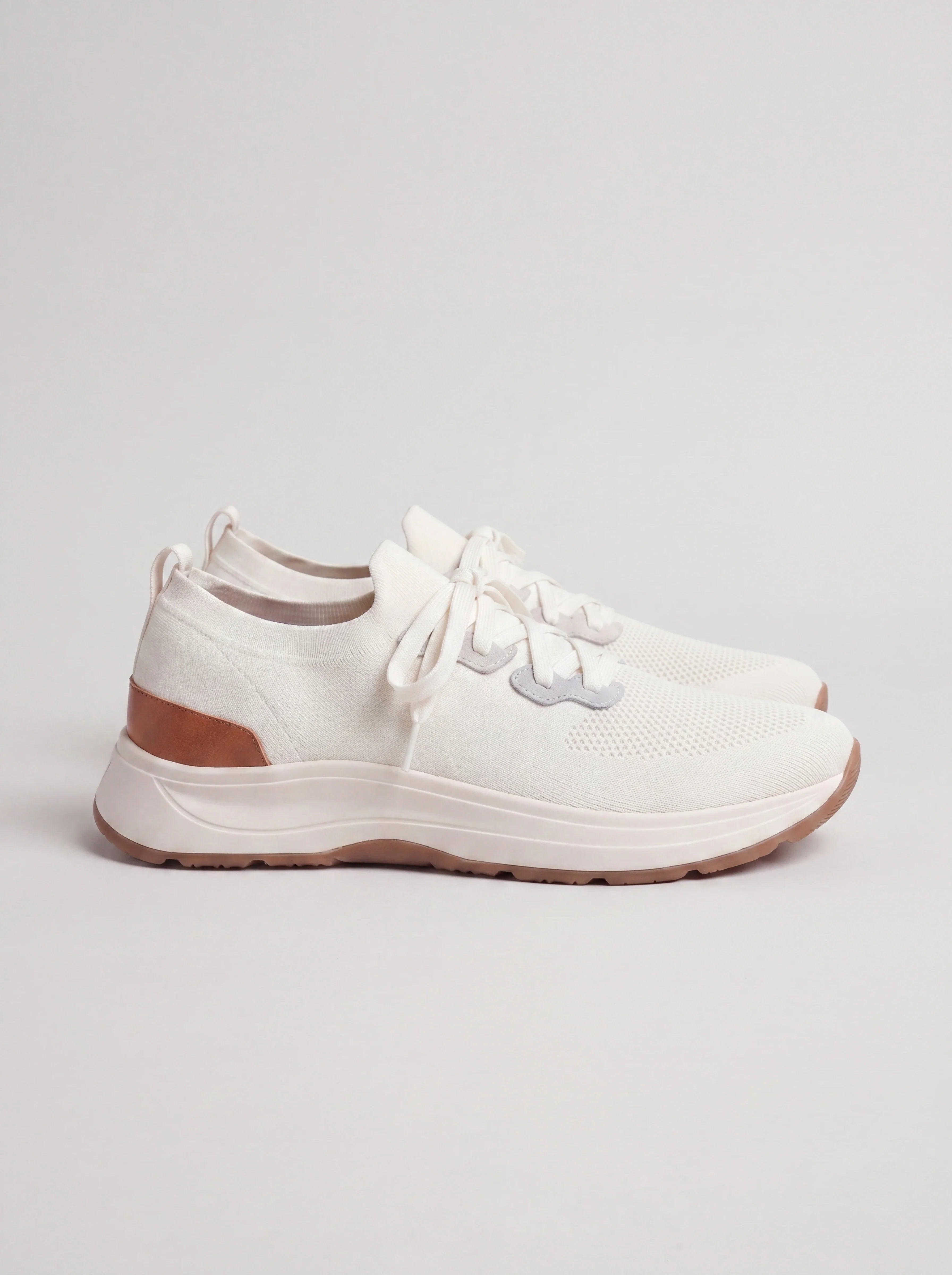 Men Pini Parma white knitted sneakers made in Italy by Gran Sasso