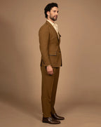 PURE | Mustard Leather-Detail Suit