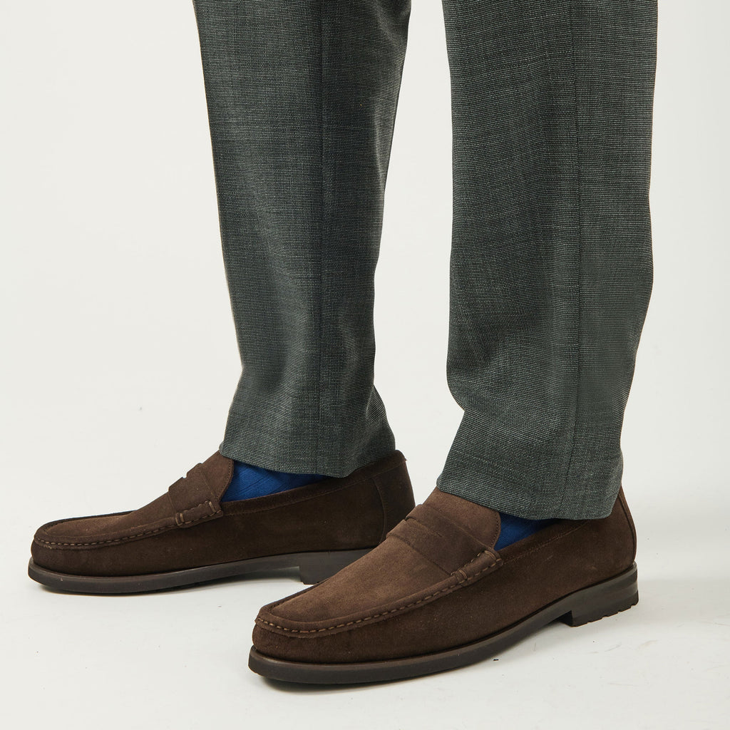 Belfast Dark Brown Suede Penny Loafer