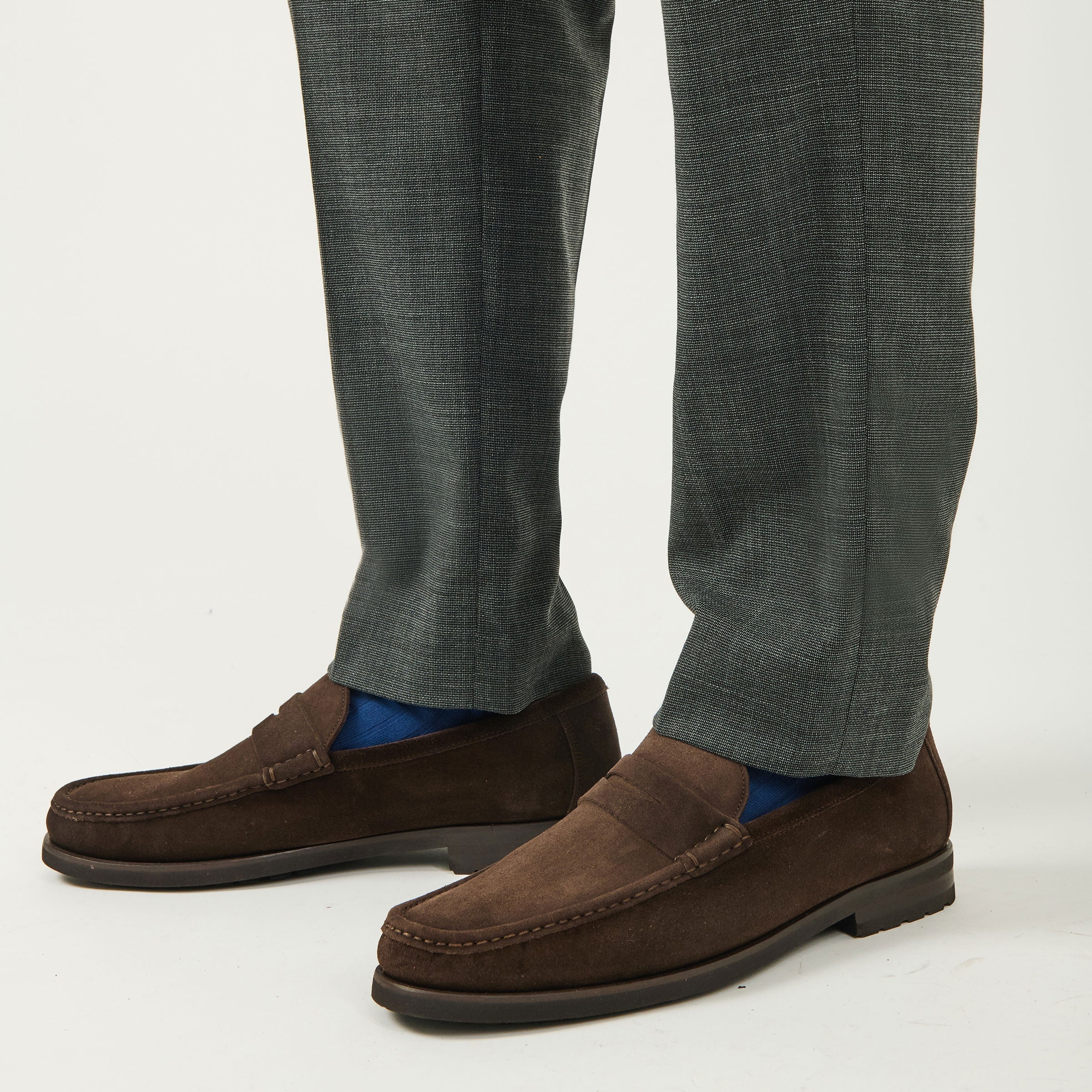 Belfast Dark Brown Suede Penny Loafer
