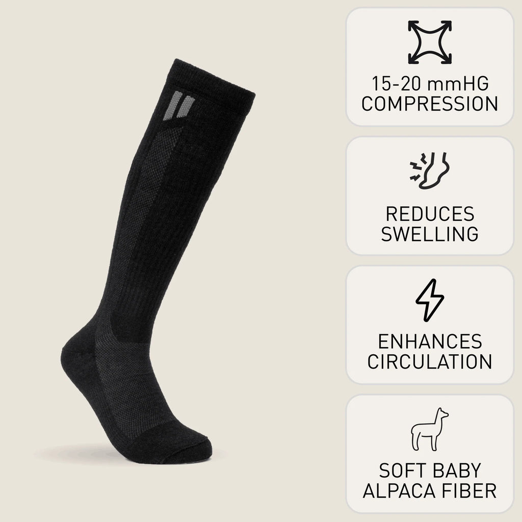 PureClo™ | Ultra-Soft Alpaca Compression Socks: All-Day Recovery & Zero Swelling