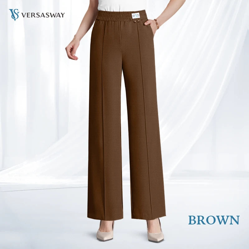 Pure&Clo - Ultra Smooth High Rise Elastic Waist Comfy Pants