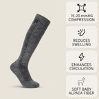 PureClo™ | Ultra-Soft Alpaca Compression Socks: All-Day Recovery & Zero Swelling