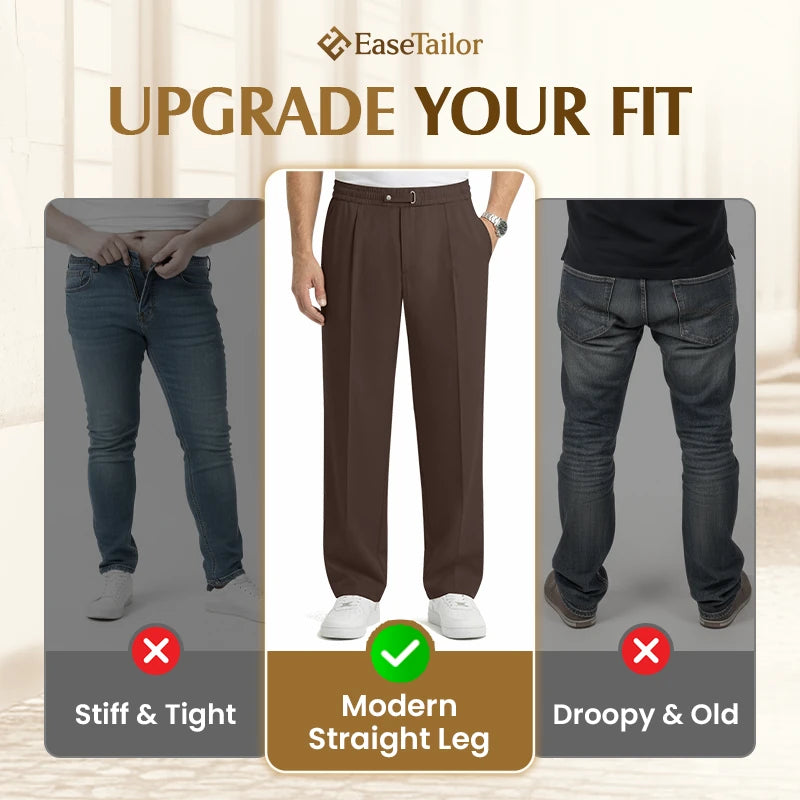 EaseTailor Calça Masculina Reta Smart Comfort