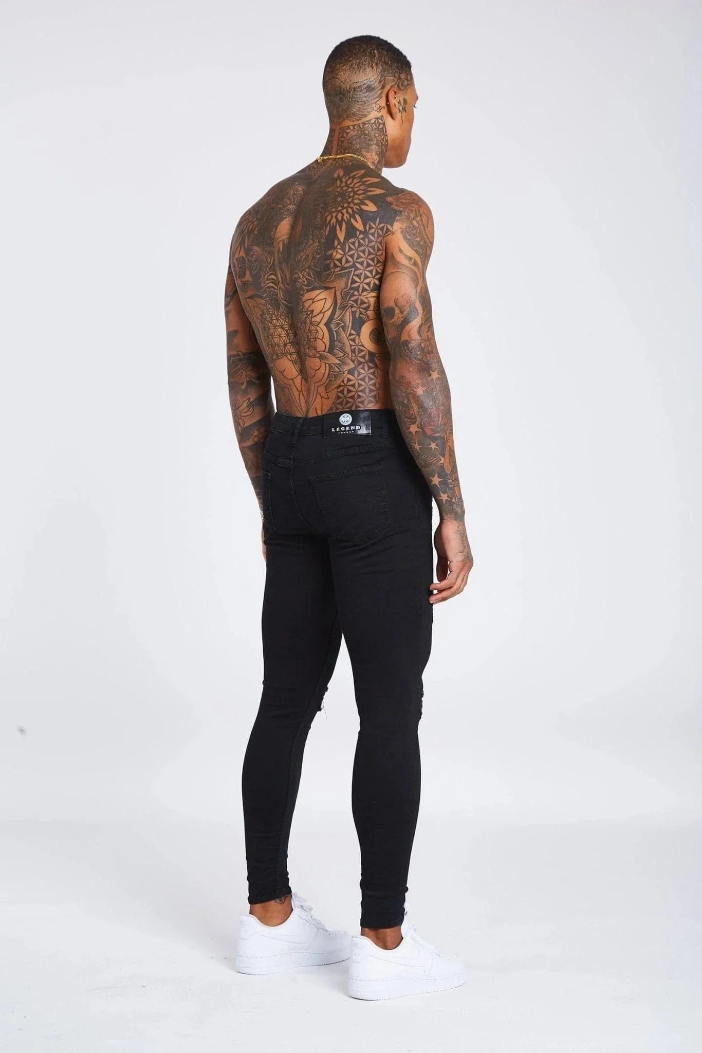 Legend London Jeans Black Jeans - Ripped & Repaired