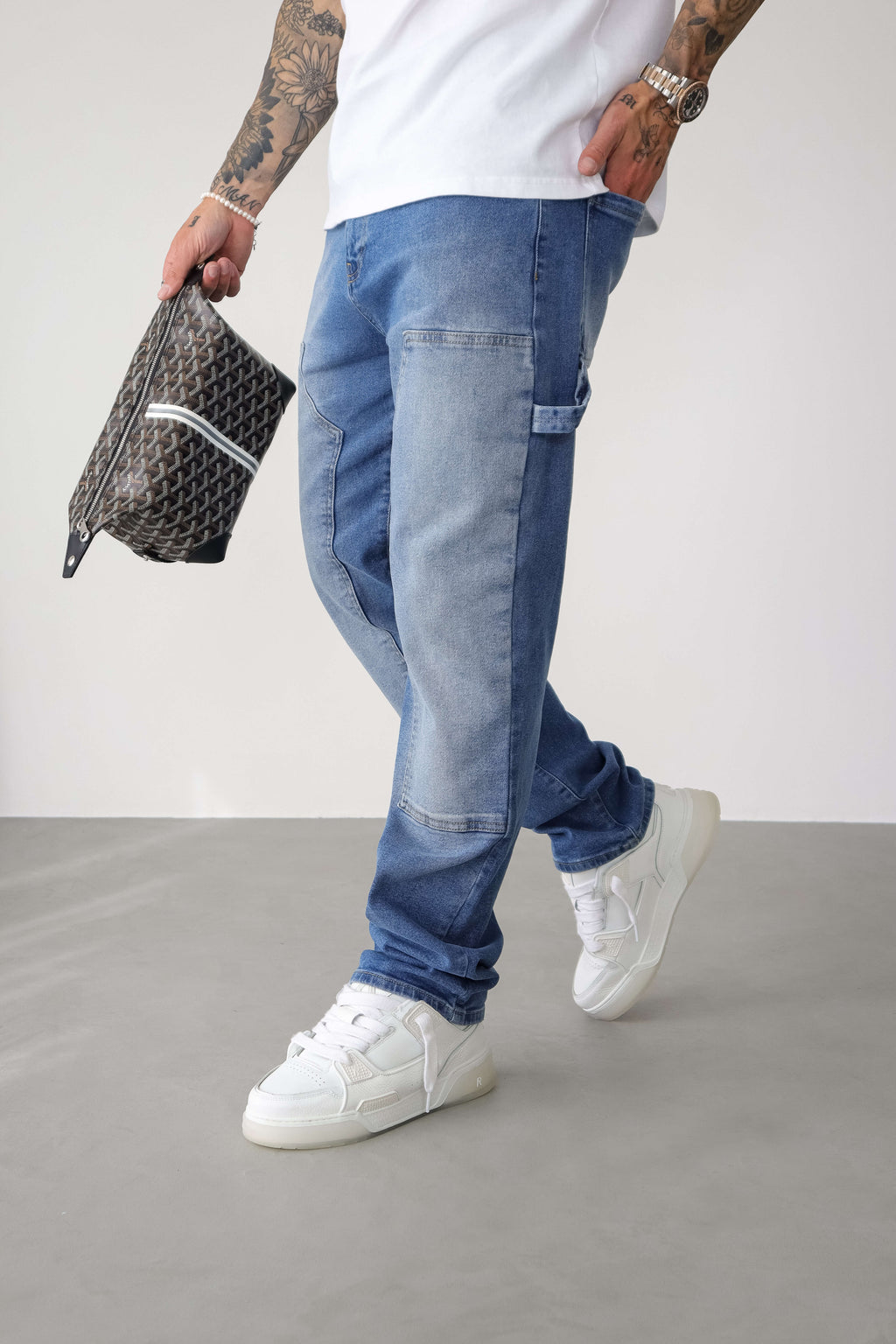 Legend London Jeans CARPENTER JEANS - WASHED LIGHT BLUE