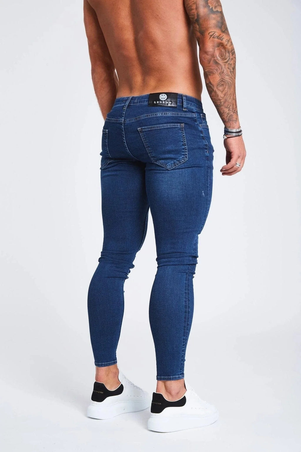 Legend London Jeans Dark Blue Jeans - Ripped & Repaired