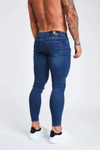 Legend London Jeans Dark Blue Jeans - Ripped & Repaired