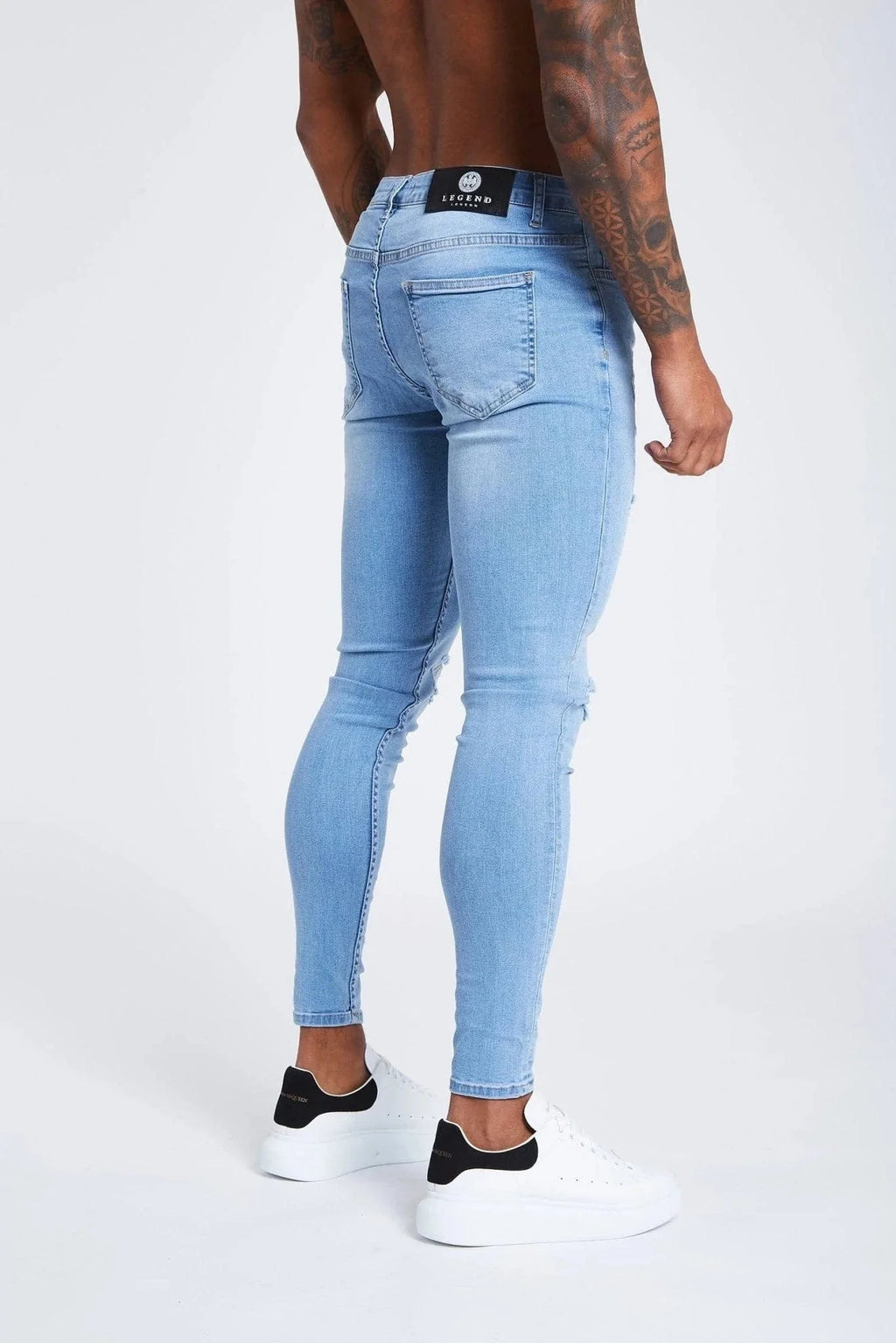 Legend London Jeans Light Blue Jeans - Ripped & Repaired