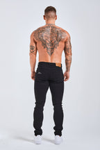 Legend London Jeans - slim 2.0 SLIM FIT JEANS 2.0 EMBROIDERED PRINTED DENIM - BLACK