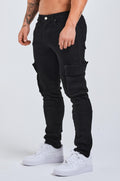 Legend London Jeans - slim 2.0 SLIM FIT JEANS 2.0 UTILTY CARPENTER - BLACK