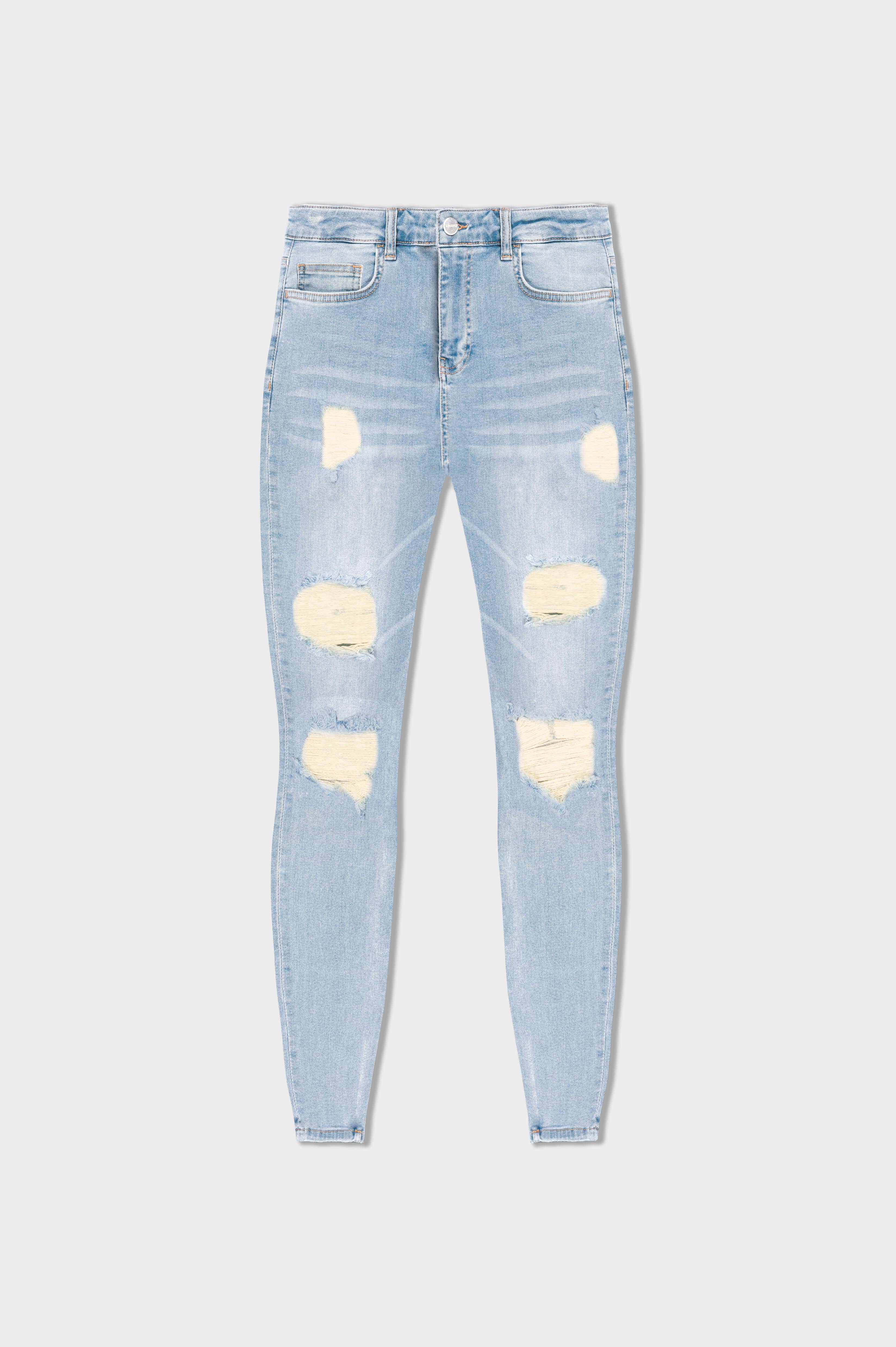 Legend London Jeans - spray on Stone Washed Jeans - Ripped & Repaired