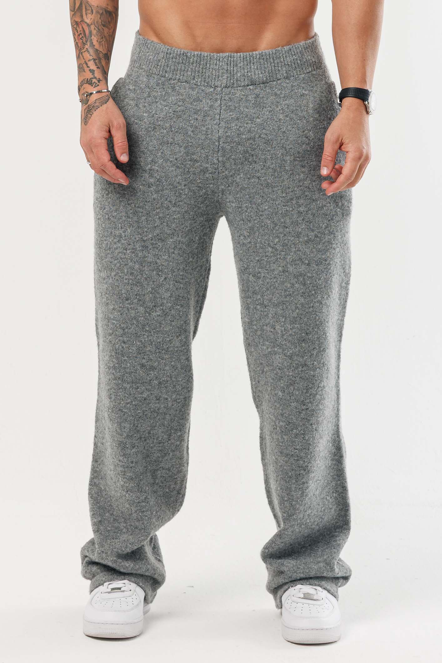 LEGEND LONDON KNITWEAR - JOGGERS KNIT JOGGER - GREY MARL