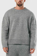 LEGEND LONDON KNITWEAR - SWEATER KNIT SWEATER - GREY MARL