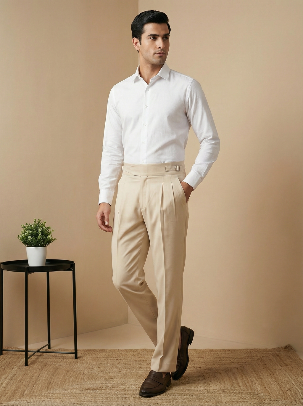 Beige Gurkha Pants