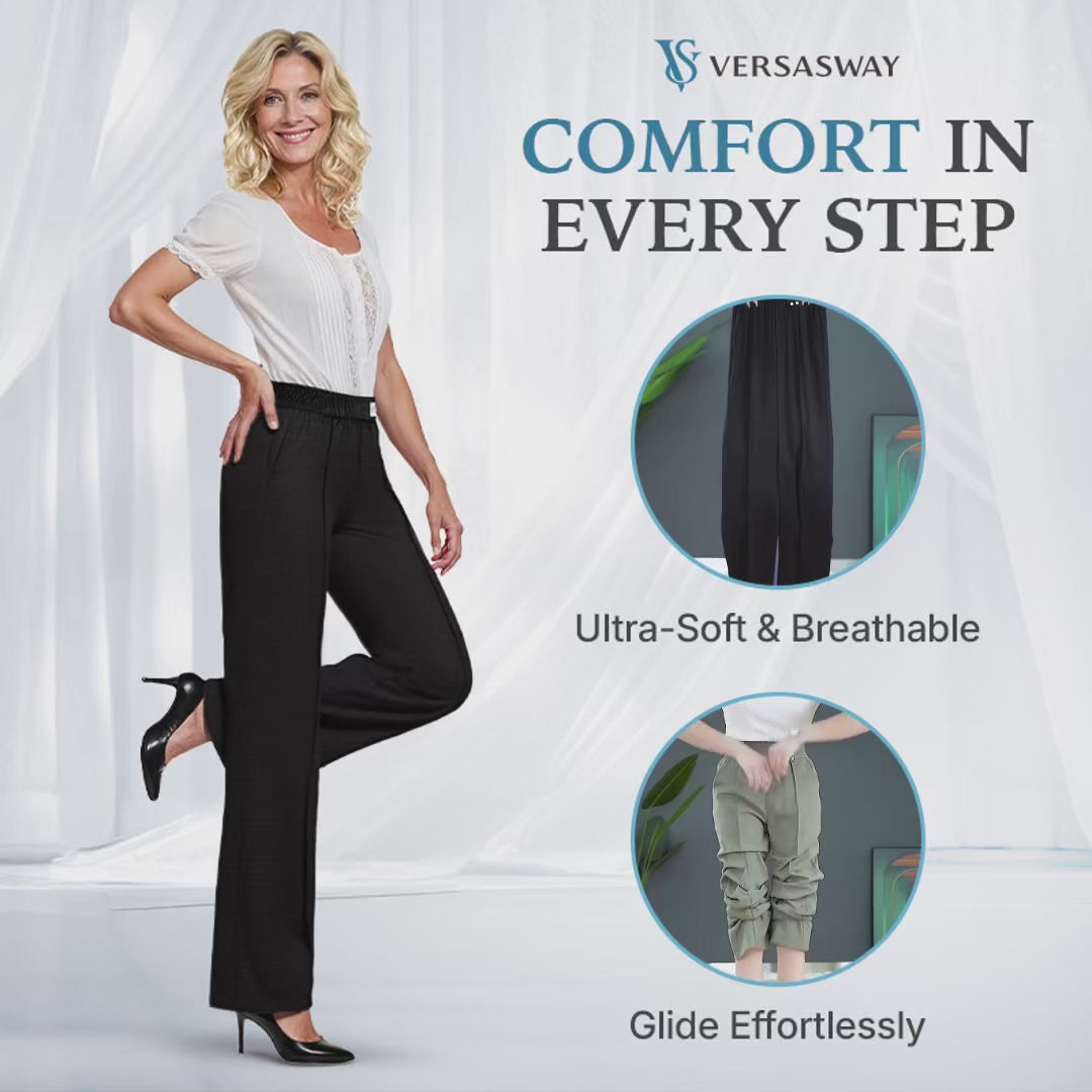 Pure&Clo - Ultra Smooth High Rise Elastic Waist Comfy Pants