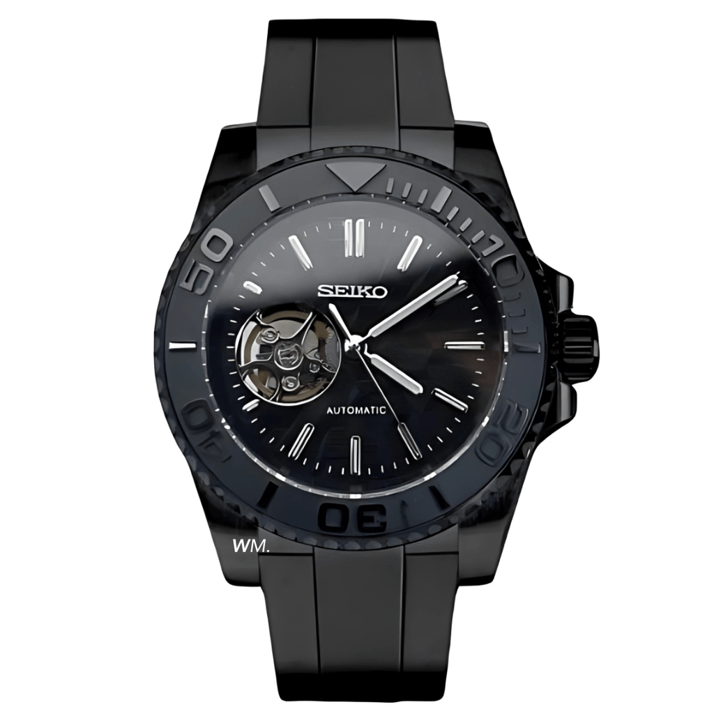 WATCH MOD MARINER | BLACK OPEN HEART | SILICONE STRAP